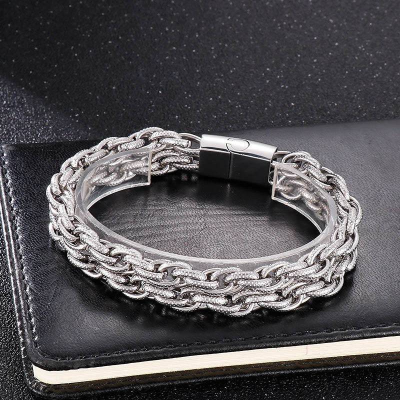 Pulsera geométrica de acero inoxidable