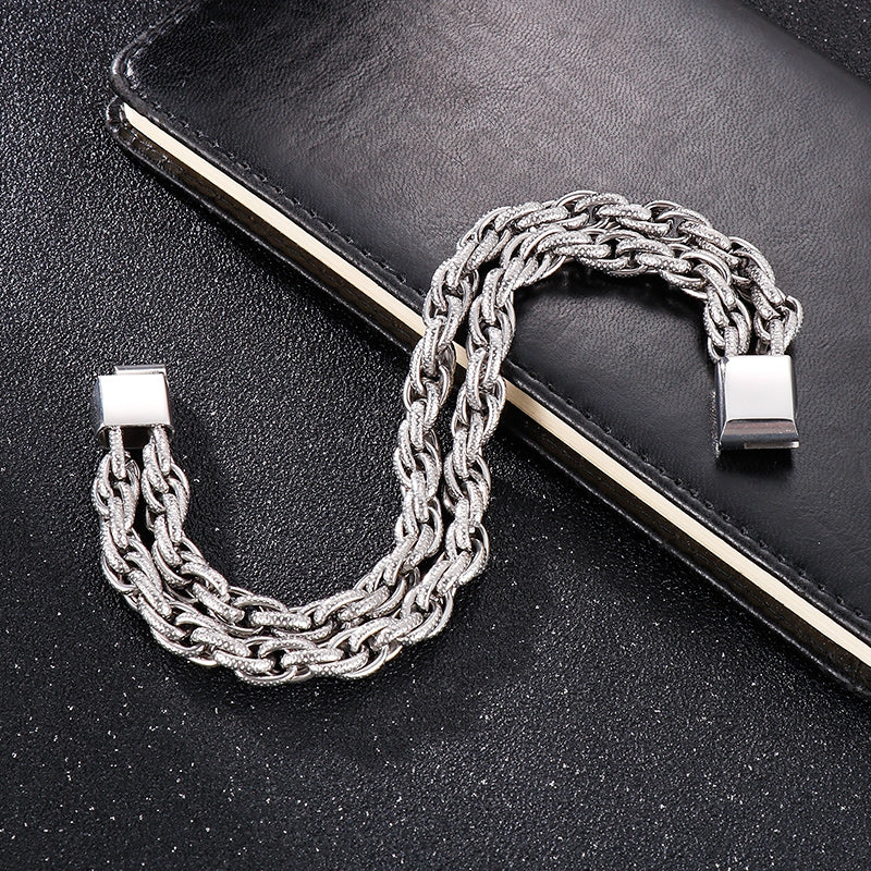 Pulsera geométrica de acero inoxidable