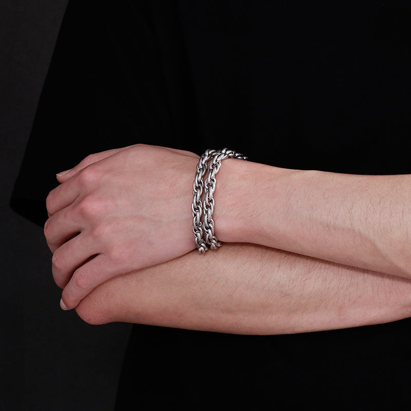 Pulsera geométrica de acero inoxidable
