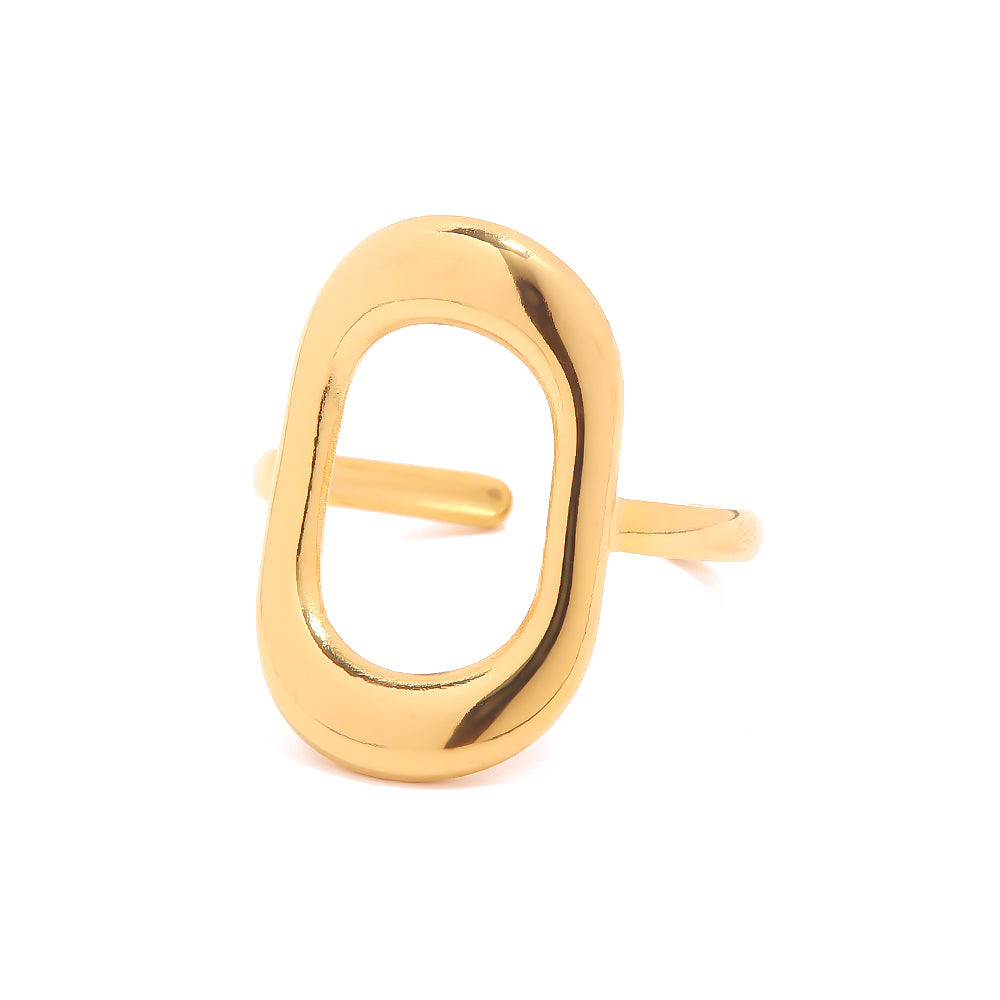 Anillo ovalado | Enchapado en oro 18k