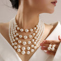 Set de collar y aretes | Perlas de fantasía