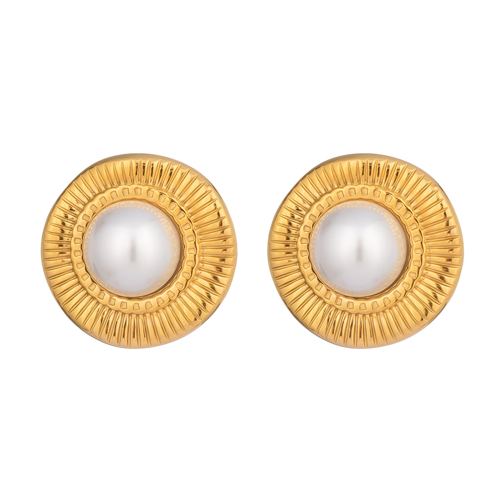 Set de aretes y anillo | Enchapado en oro 18k
