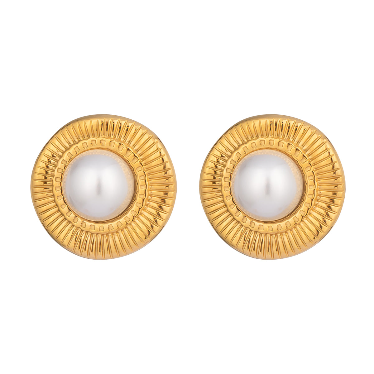 Set de aretes y anillo | Enchapado en oro 18k