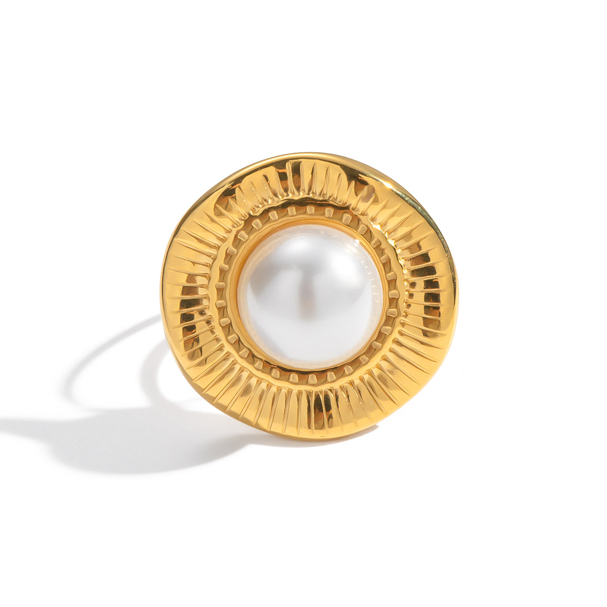 Set de aretes y anillo | Enchapado en oro 18k