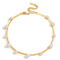Collar doble | Enchapado en oro 18l | Perlas de cristal
