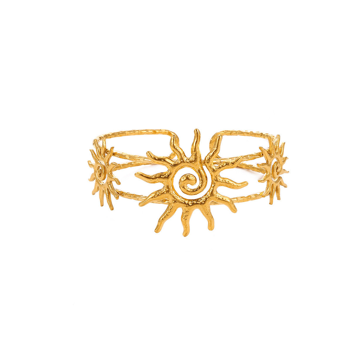 Set de collar, aretes, pulsera y anillo | Enchapado oro 18k