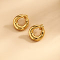 Aretes de diseño circular con baño de oro