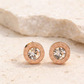 Aretes de botón con circonita M092