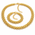 Set de collar y pulsera | Enchapado en oro