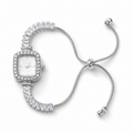 Reloj | Plateado con diamantes de fantasía