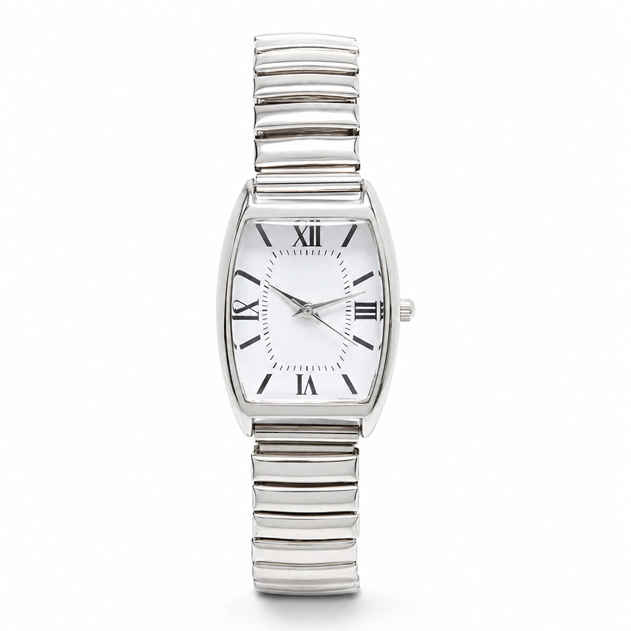 Reloj analógico | Plateado | Números Romanos