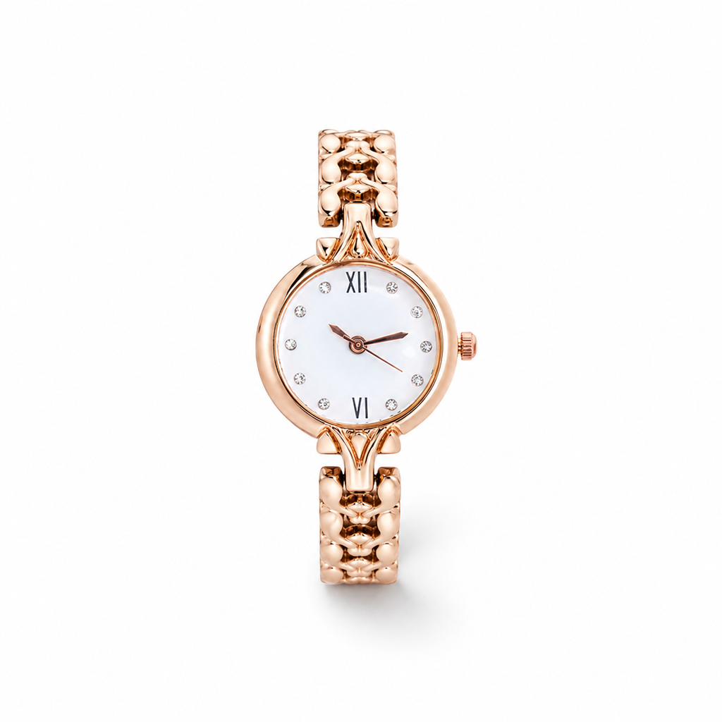Reloj analógico | Rosado | Números romanos