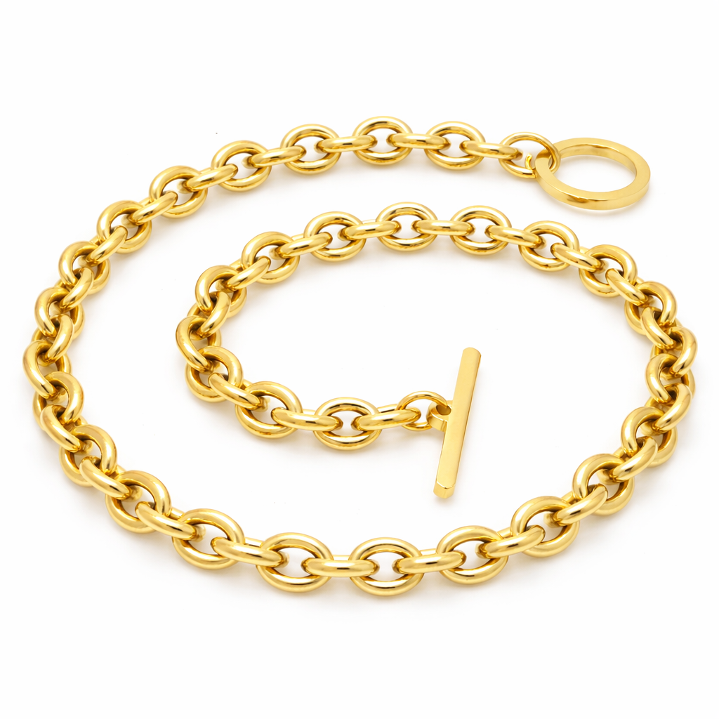 Collar en acero inoxidable chapado en oro