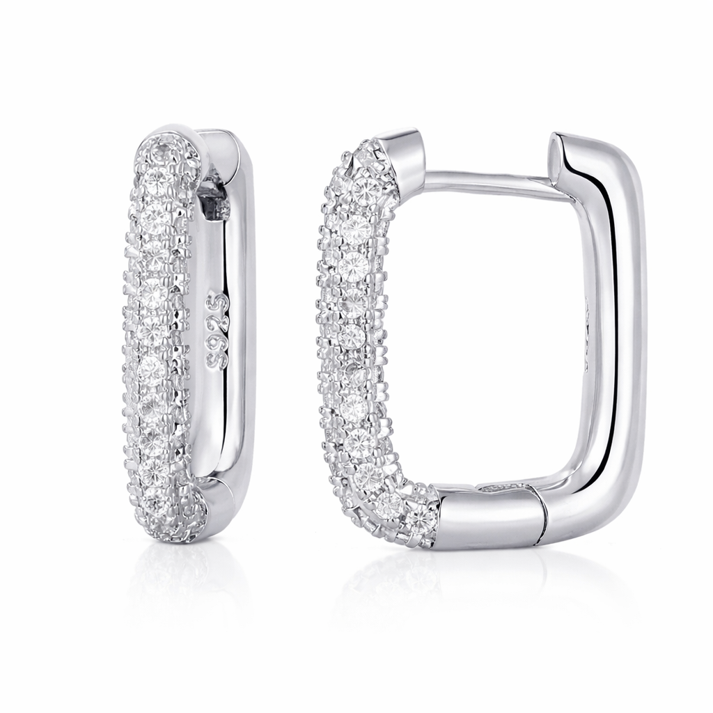 Aretes | Acero inoxidable | Incrustaciones de circonita