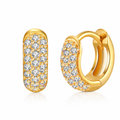 Aretes clásicos con incrustaciones de circonita brillante