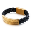 Pulsera geométrica de acero inoxidable con baño de oro