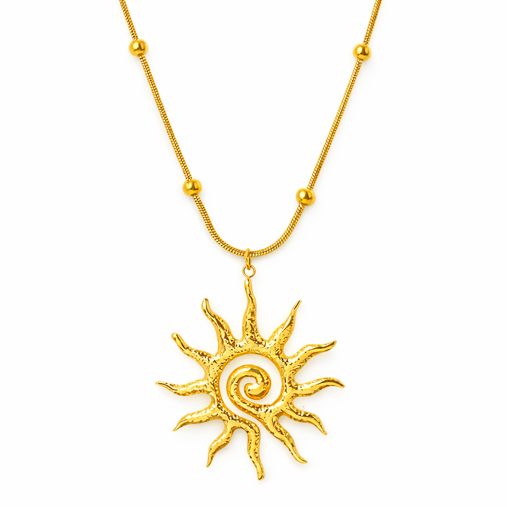 Set de collar, aretes, pulsera y anillo | Enchapado oro 18k