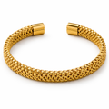 Brazalete trenzado en acero inoxidable chapado en oro