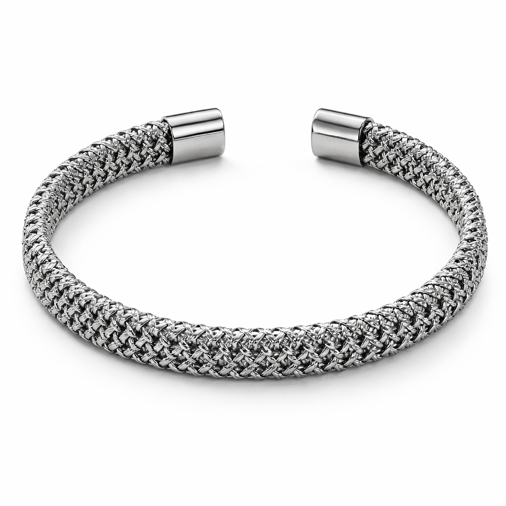 Brazalete trenzado en acero inoxidable