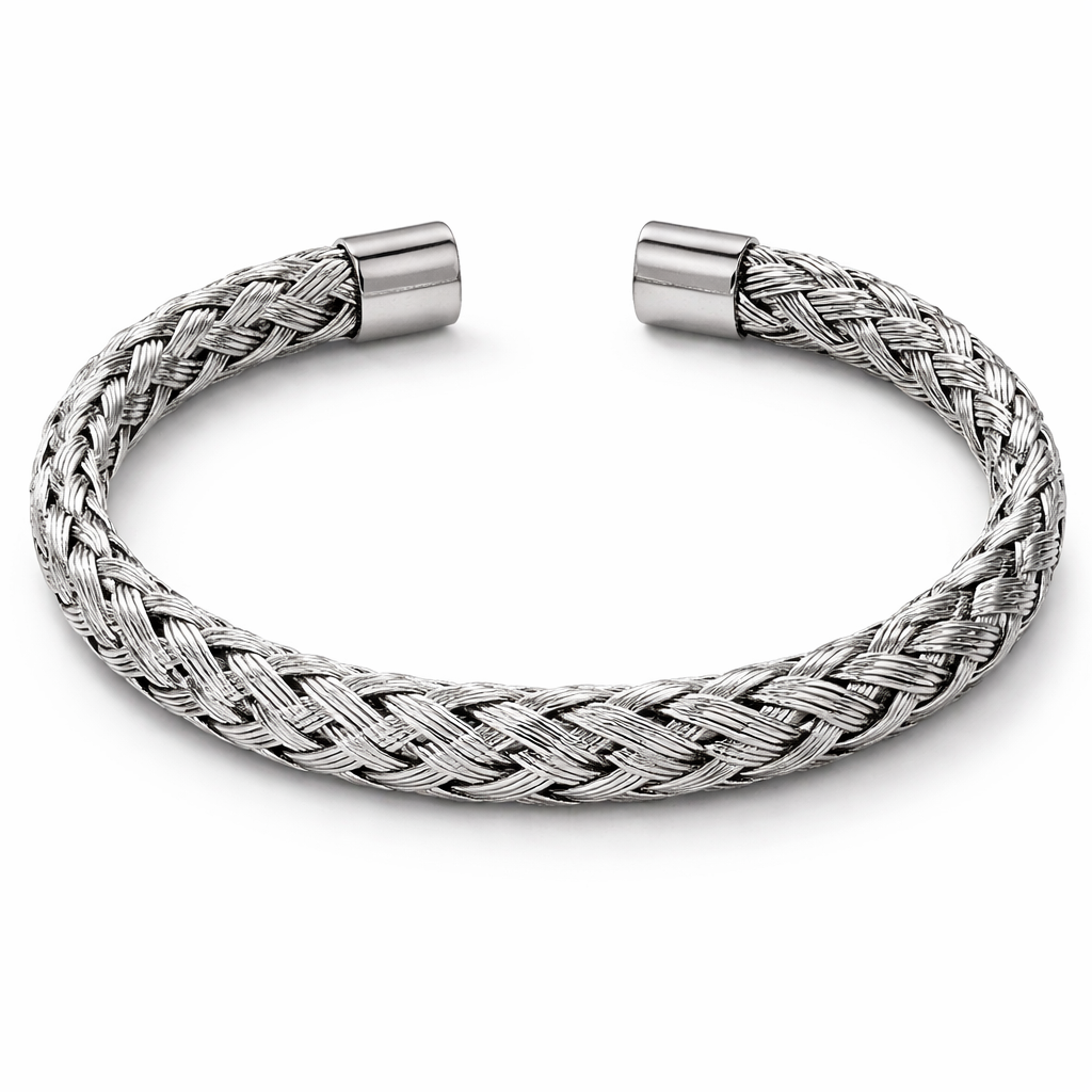 Brazalete trenzado en acero inoxidable