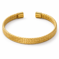 Brazalete trenzado en acero inoxidable chapado en oro