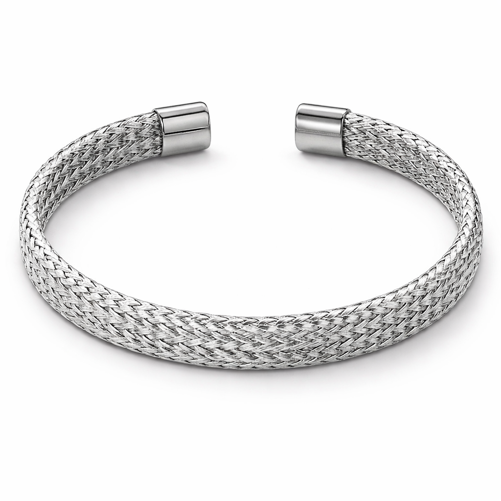 Brazalete trenzado en acero inoxidable