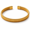 Brazalete trenzado en acero inoxidable chapado en oro