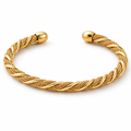 Brazalete trenzado en acero inoxidable chapado en oro