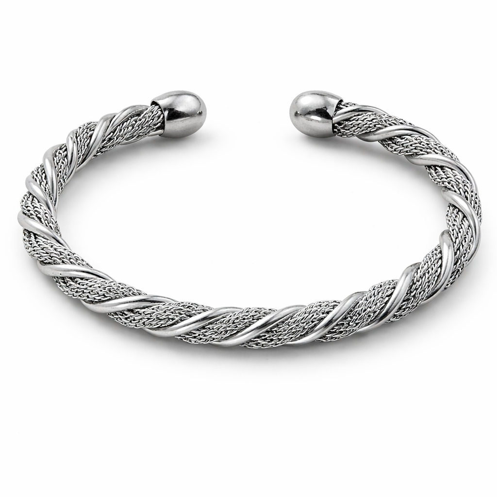 Brazalete trenzado en acero inoxidable