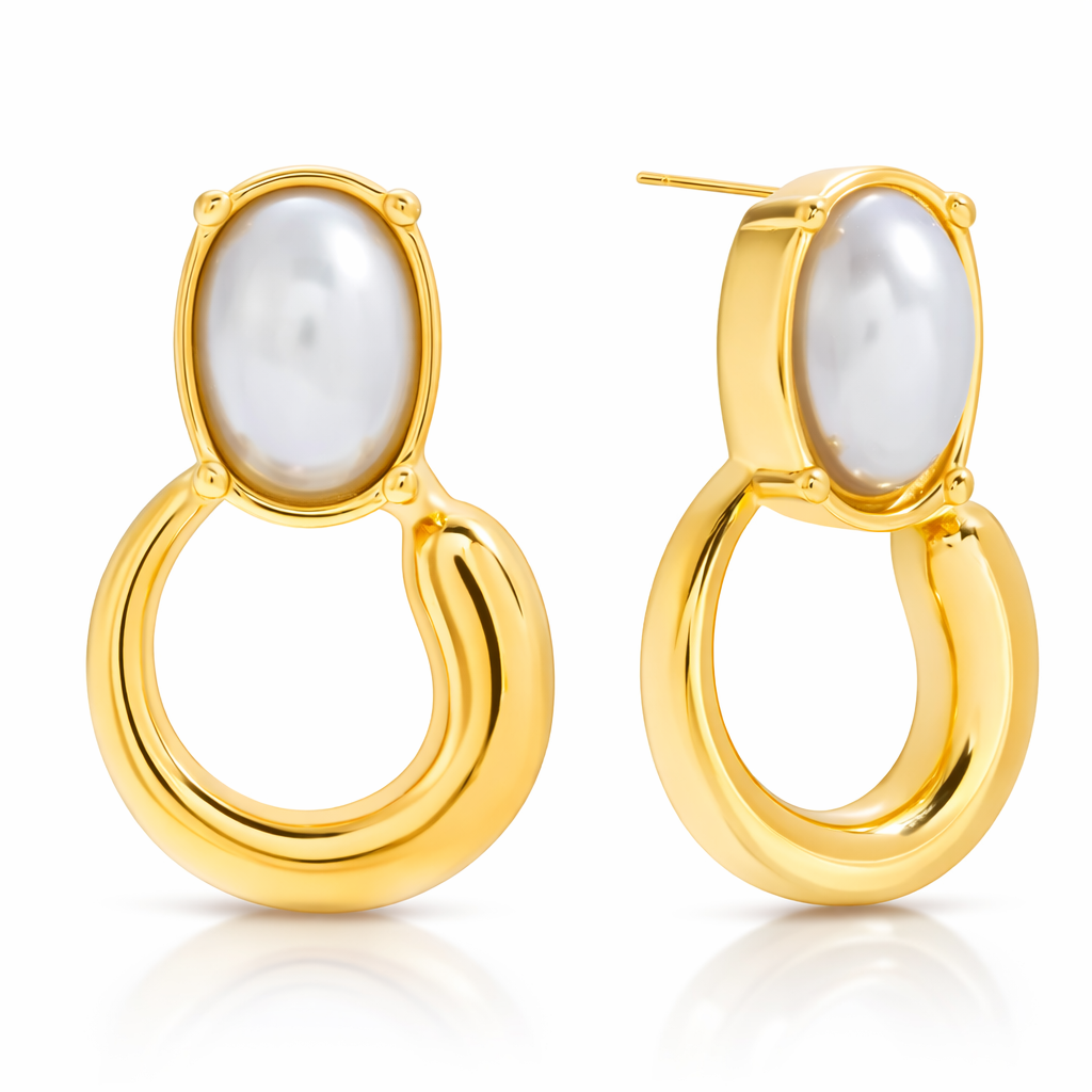 Aretes | Enchapado oro 18k | Perlas de fantasia