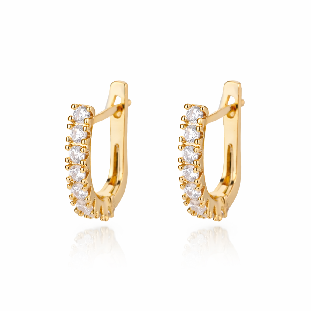 Aretes | Enchapado en oro 18k | Incrustaciones de circonita