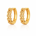 Aretes redondos con circonitas y baño de oro de 18 quilates