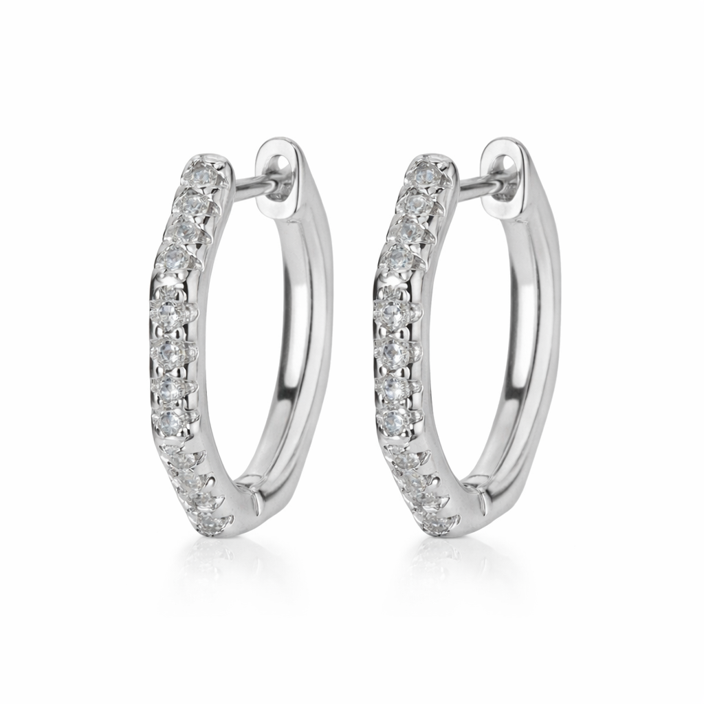 Aretes redondos minimalistas con circonias