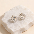 Aretes de botón con circonita M092