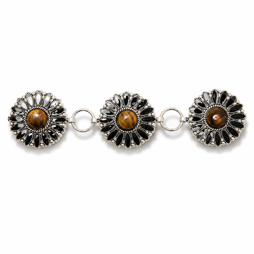 Cinturón | Tipo cadena | estilo Calypso - Negro/Plata