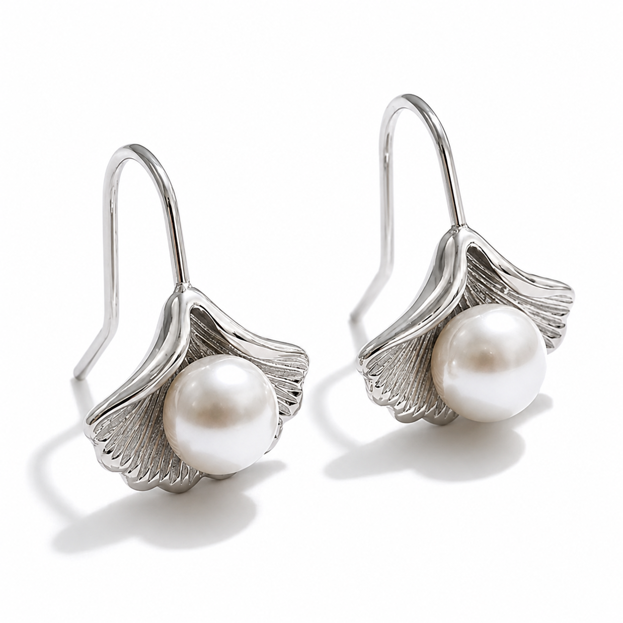 Aretes | acero inoxidable | perlas sintéticas