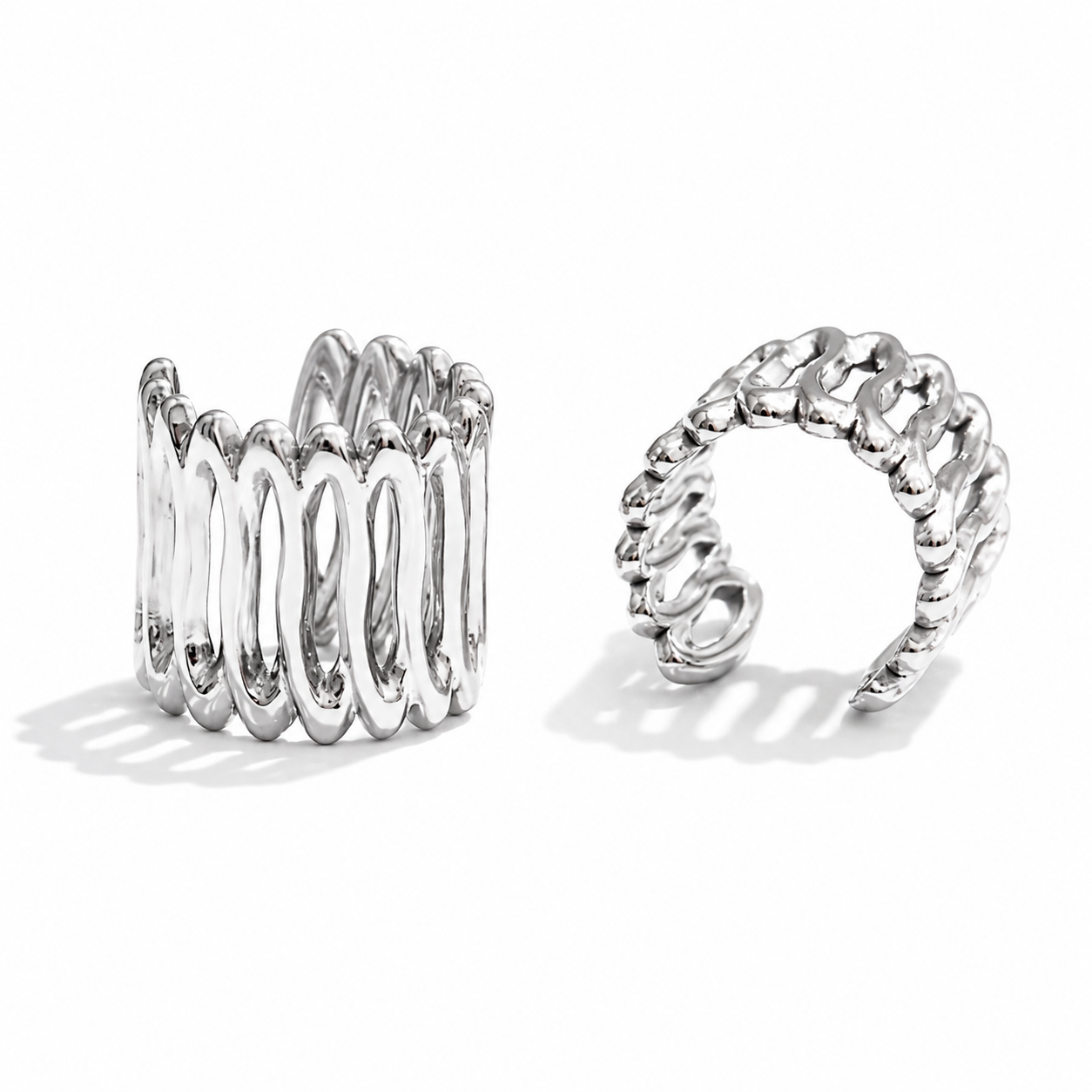 Aretes | acero inoxidable | ajustable | diseño en capas