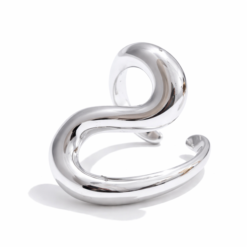 Anillo abierto | Acero inox platino