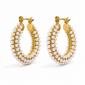 Aretes | acero inoxidable | perlas sintéticas