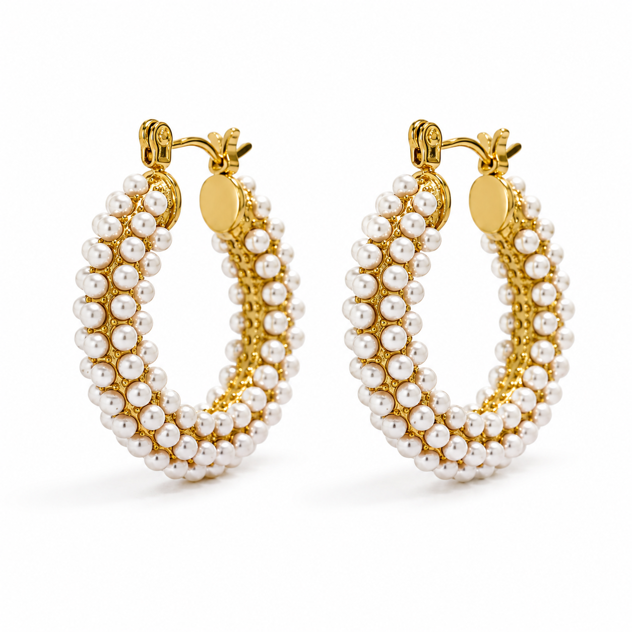 Aretes | acero inoxidable | perlas sintéticas