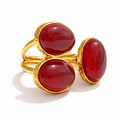 Anillo | Enchapado en oro 18k | Agata aventurina