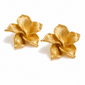 Aretes Flor de Acero Inoxidable Dorado