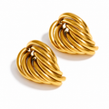 Arete Geométrico Enchapado en Oro | Acero Inoxidable