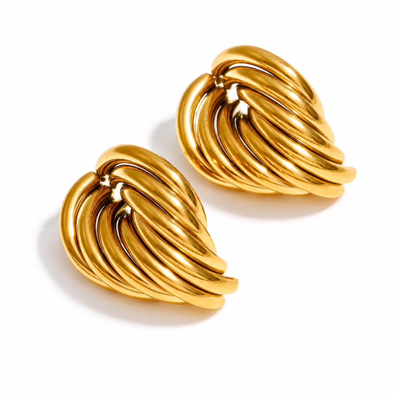Arete Geométrico Enchapado en Oro | Acero Inoxidable