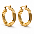 Aretes Geométricos Dorados | Acero Inoxidable