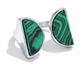 Anillo | Acero inox | Malaquita verde natural