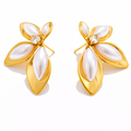 Aretes | Enchapado en oro 18k | Perlas sintéticas