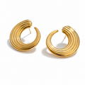 Aretes | acero inoxidable | enchapado oro 18k | geométrico