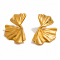 Aretes | acero inoxidable | enchapado en oro 18k | Diseño de pétalos