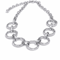 Collar| Acero inox platino | Eslabones redondos